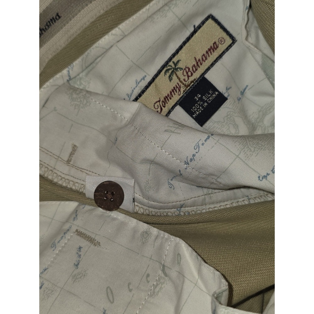 Tommy Bahama 100% Silk Reeder Pants Mens 34 Khaki Resort Casual NWT - Picture 8 of 12
